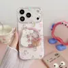 Mezcla de Polvos Cordero Gato Soporte Magnético Aplicable a Funda para Teléfono iPhone 17 Apple 16 Pro Max / 15 / 14 para Mujeres