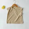 Chaleco Veraniego Delgado Sin Mangas de Hombro Caído~Algodón de Bambú Suave~De Algodón de Color para Niños y Niñas, Ropa de Abrigo Elegante