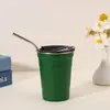 Copo de Água de Aço Inoxidável 304 para Exterior Abertura com Borda Enrolada Estilo Ins Copo de Café e Bebida Fria 500ml Espessado Estilo Camping Copo de Cerveja