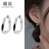 Xi Gu E1397 Plata S925 Elegante Simple Goteo de Pegamento Geométrico Hebilla de Oreja Moda Personalidad Estilo Coreano Joyería de Oreja de Moda