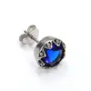 Brincos de titânio com borda irregular retrô e incrustados com diamantes redondos, moda fria para homens e mulheres