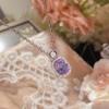 Camellia Papalacha Açúcar Azul Zircão Clavícula Corrente Feminina Banhado A Ouro Luz Luxo High-end Elegante Princesa Colar
