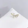 Pendientes de Zirconia de Mariposa 2023 Nueva Moda Clip para Hélice Auricular Pendientes de Temperamento Clip de Oreja Simple Compacto Pendientes para Mujer Joyería