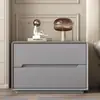 Mesita de noche de madera maciza de alta calidad, mueble auxiliar para dormitorio, instalación gratuita, estilo moderno simple, nuevo armario de almacenamiento, estilo de lujo ligero color crema