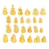 Puzuo Color Fuerte que Conserva el Color Oro Arena Antiguo Accesorios DIY Incrustados con Diamantes Colgante de Calabaza Fulu Semilla de Loto Vaina de Loto Cadena para Suéter