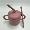 Com alça binaural tipo pétala aberta copo de silicone para lanches caixa de lanches para bebê copo criativo para beber pronta entrega