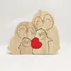 Puzzle de Madeira Novo Produto Transfronteiriço Família Feliz Conjunto de Pinguins de Madeira Maciça Artesanato Móveis para Casa DIY Dia das Mães