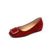 Sapatos Planos com Fivela Quadrada Aumenta-Altura 5CM e Bico Redondo para Mulheres, Novo Estilo Francês Outono 2026 Sapatos Quentes Forrados com Lã Suede e Pelo
