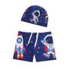2024 Nuevo Verano Infantil Moda Playa Dibujos Animados Astronauta Secado Rápido Aguas Termales Vacaciones Natación Deportes Bañador