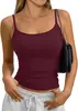 2026 Verano Nuevo Transfronterizo Europeo y Americano para Mujer Moda Versátil Ajustado Cuadrado Chica Picante Camiseta sin Mangas