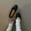 Temporada del Primer Encuentro: Zapatos Mary Jane rojos, suaves y favorecedores, estilo retro francés, punta redonda, corte bajo, bailarinas planas para mujer