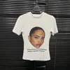 Camiseta Negra de Hombro Descubierto con Estampado de Figura Estilo Retro Americano para Mujer Verano Corta Ajustada Top Corto Spice Girl