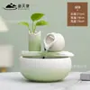 Ornamento de Água Corrente em Cerâmica, Mesa de Chá para Sala de Estar Estilo Chinês, Água Circulante, Umidificador Atrator de Riqueza, Aquário Pequeno para Mesa de Escritório com Paisagem