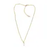 Collar en Capas de Cadena Versátil de Cobre Chapado en Oro de 18 Quilates con Perlas de Agua Dulce Naturales Estilo Vacacional Ins Europeo y Americano Cadena para Clavícula con Perlas