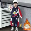 Versión con Luces Conjunto de Ropa de Ultraman para Niños POLO Estrellado Conjunto Forrado de Felpa de Ultraman Conjunto Casual de Dos Piezas