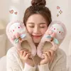 Pantuflas de algodón de suela gruesa con diseño de dibujos animados, nuevo estilo otoño/invierno 2026, pantuflas de interior cálidas y acogedoras, esponjosas y lindas