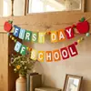 Exclusivo para ventas transfronterizas: Guirnalda de banderines de fieltro de manzana para fiesta de regreso a clases infantil, para decoración de aula y fondo de fotografía, entrega OEM