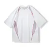 Camiseta Deportiva de Color Contrastante Transpirable con Cuello Redondo para Verano para Hombres y Mujeres/Ropa de Trabajo a la Moda Mangas Cortas 8494