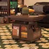 Carrinho Dobrável e Giratório de Mesa de Café Móvel para Apartamentos Pequenos, Mesa Lateral de Sofá, Armário Lateral, Mesa de Jantar de Dupla Finalidade, Mesa de Chá