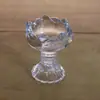 Suporte de Vela de Vidro Transparente, Lâmpada de Manteiga, Suporte de Cera de Vidro Integrado para Lâmpada de Buda, Suporte de Vela de Lótus Doméstico, Suporte de Lâmpada Alto