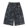 Ropa Vintage 2026 Verano Estilo Americano Bolsillo Pierna Ancha Camuflaje Ropa de Trabajo Pantalones Cortos Cropped Hombres Modernos Sueltos Casuales Shorts