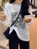 Camiseta Sencilla de Manga Larga para Mujer 2026 Verano Nuevo Estilo Patrón Estampado Holgada Ropa con Protección Solar de Moda y Versátil Top Delgado