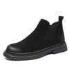Botas Martin hombre cuero negro caña alta otoño estilo británico ins Hong Kong zapatos de cuero guapos para motocicleta herramientas Botas Chelsea