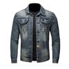 Jaqueta jeans retrô estilo americano para homens outono e inverno marca elegante rufião bonito lavado solto casual workwear jaqueta jeans