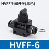 Válvula de Alivio de Presión Neumática Hvff8 Válvula Manual de Plástico Conector Rápido Tubo de Aire Interruptor Manual Válvula Operada Manualmente en Tubería Alivio de Presión