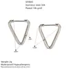 Pendientes minimalistas de acero inoxidable transfronterizos europeos y americanos, pendientes geométricos de hexágono dorado, aros de acero de titanio únicos y versátiles