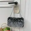 Bolso peludo para mujer, Otoño e Invierno, Bolso bandolera con cadena, Bolso tipo almohada, Nuevo 2025, Estilo coreano, Bolso de hombro único, Bolso cruzado, Bolso peludo