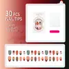 Muñeco de Nieve Navideño Estilo Nuevo Lujo Ligero Dulce Hombre de Jengibre Cuadros Almendra Uñas Portátiles Puntas de Uñas con Arte de Moño