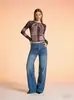 Pantalones Rectos de Nuevo Estilo, Pantalones Retro Lavados de Longitud Completa, Jeans Lavados de Cintura Alta Adelgazantes para Mujer