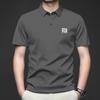 2025 Nueva Camiseta de Manga Corta de Seda de Hielo para Hombre Verano Solapa Manga Corta Ropa de Papá Delgada Elástica Transpirable Camisa Polo