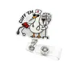 Porta-credencial retráctil Amazon Transfronterizo Clip giratorio para insignia de acrílico Clip de insignia peculiar de ganso mapache