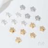 Zirconia color oro 14K chapado plata gruesa estrella de cinco puntas cuentas DIY pulsera de cuentas hecha a mano accesorios para collares