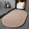 Alfombra de Piso de Lino de Color Sólido Cortable para Baño, Felpudo Absorbente de Agua y Antideslizante para Cocina, Alfombra de Piso Resistente a Manchas y al Desgaste