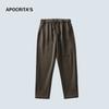 Pantalones Casuales Nuevos para Hombre APO 2024 Pantalones de Lana Gruesos con Cordones Cónicos Holgados para Invierno