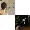 Horquilla Antigua Decorativa de Ciruelo Rojo Estilo Chino Tassel de Cabello para Accesorios de Cabello para Mujeres