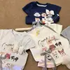 Varios Colores DisponiblesCamiseta de Verano para Niñas con Estampado de Perro de Dibujos Animados Lazo Algodón Puro Manga Corta