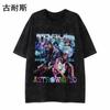 Camiseta de manga corta con estampado retro americano transfronterizo para hombre, estilo hip hop, holgada, lavable, de media manga, estilo antiguo, de AliExpress, comercio exterior.