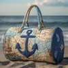 2026 Nueva Serie Náutica Retro Transfronteriza Bolsa de Viaje Acolchada Portátil para Distancias Cortas Bolsa Deportiva Multifuncional para Fitness
