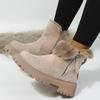 Botas de Nieve para Mujer Trendy 2022 Otoño e Invierno Nuevas de Media Caña Forradas de Polar Engrosadas Cálidas Zapatos de Algodón Piel Integrada Botas de Invierno para Mujer