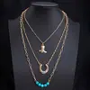 Collar de Turquesa Estilo Étnico Transfronterizo Europeo y Americano, Cadena para Clavícula de Mujer Moderna y Única, Joyería de Moda