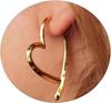 Pendientes de Cruz con Forma de Corazón Sencillos de Moda Transfronterizos, Pendientes de Cobre Chapados en Oro de 14 Quilates para Hombres y Mujeres, Versátiles para el Viaje Diario