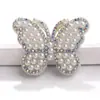 Tecido Não Tecido Adesivo Termocolante Coração Coroa Borboleta Flor de Cinco Pétalas Decoração de Roupa Acessórios DIY Pérolas Artificiais Strass
