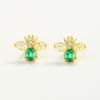 Pendientes de plata de ley S925 con forma de animalito, sencillos y con forma de colmena de abejas, con circonita verde, nuevos y modernos pendientes dulces.