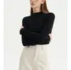 Suéter de lana de una pieza sin costuras SS STUDIO, suéter de medio cuello alto, camiseta base para mujer para otoño e invierno