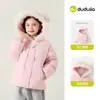 [Resistencia al agua nivel 4] Chaqueta de algodón para niñas Dudu, abrigo acolchado de otoño e invierno para niños, prenda exterior de algodón engrosada para niñas pequeñas