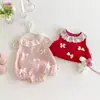 Ropa para bebé con lazo, ropa para pedos, ropa nueva de verano para bebé, ropa dulce coreana de una pieza, ropa para recién nacido de un año